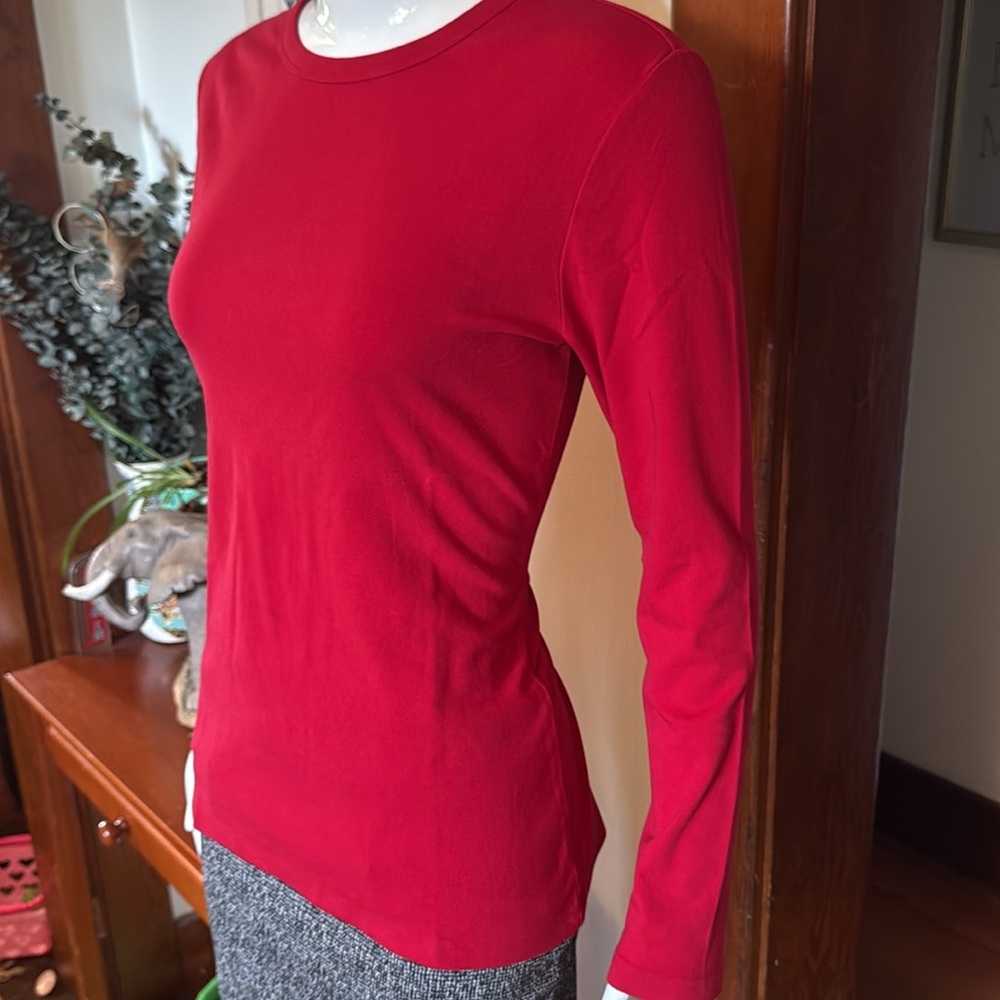 NWt Style&Co size small Women's Red Long Sleeve Top cotton
